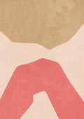 Abstract shapes in beige, rose, and warm pastel tones creating a minimalistic geometric design.